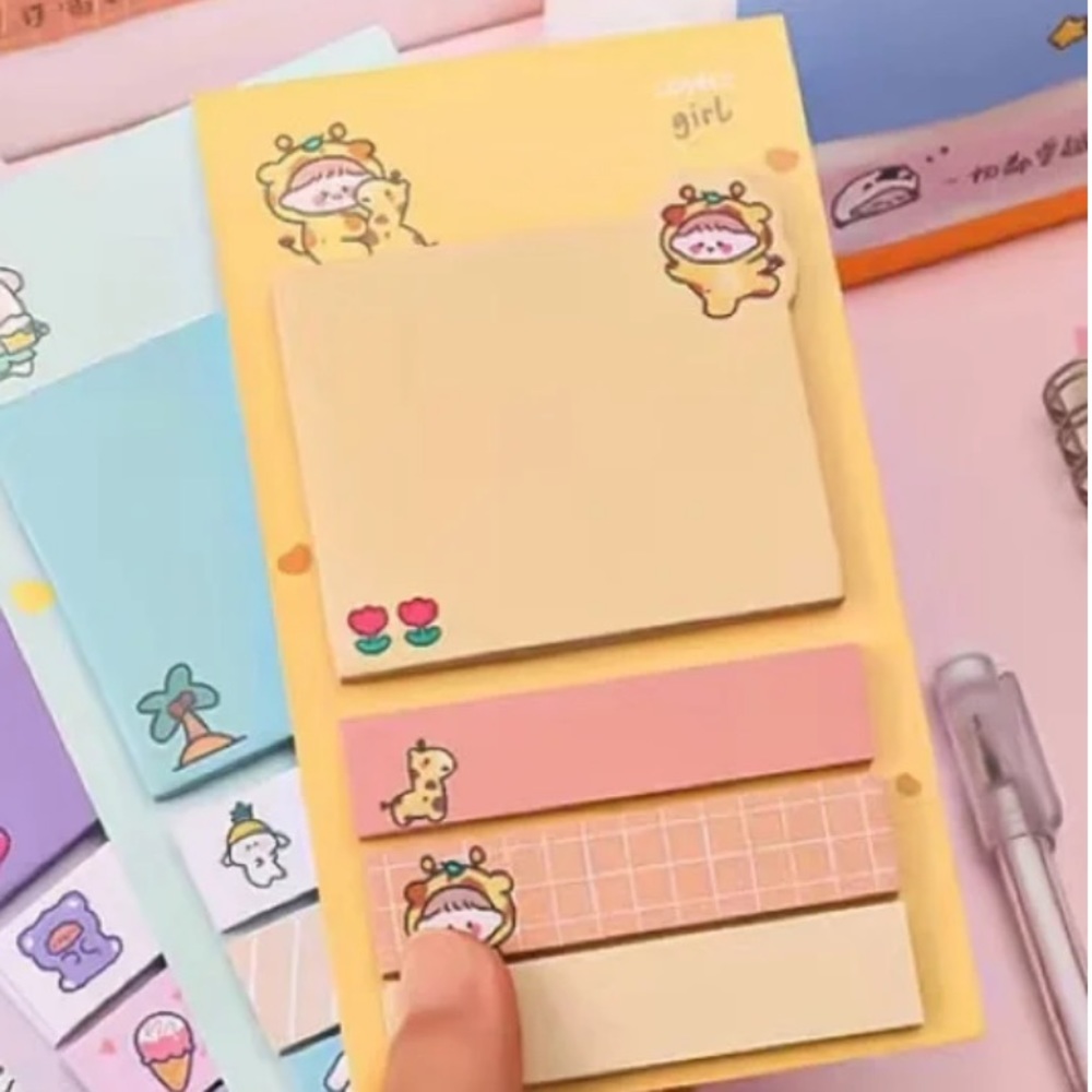 🌸 3/$10 Kawaii Lovely Girl 4 Piece Set Post It Sticky Note Pads